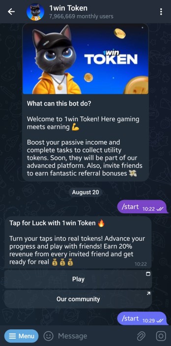 Joining the 1win Telegram channel